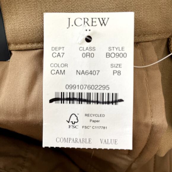 J.Crew Factory Kallie Straight Leg Pant High Waisted Work BO900 Natural Camel P8 - Picture 11 of 14